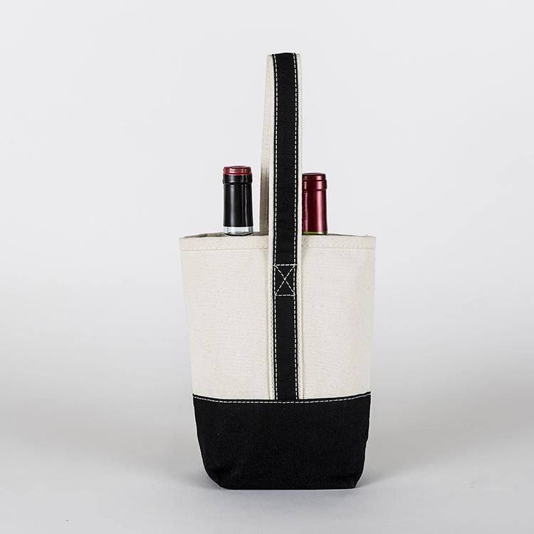 Double Bottom Canvas Wine Tote