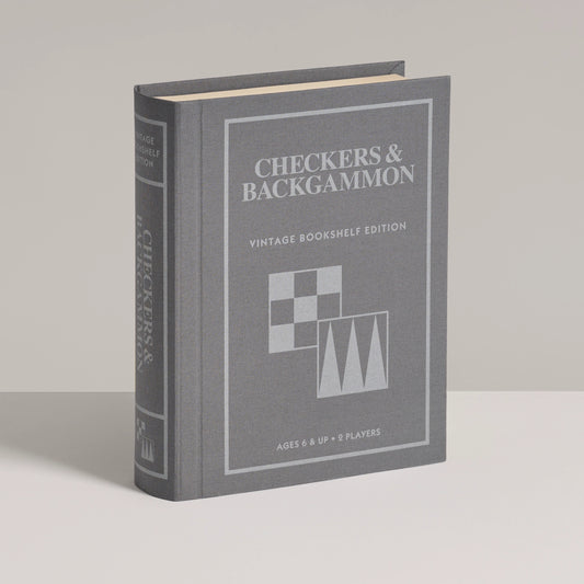 Checkers & Backgammon Vintage Bookshelf Edition